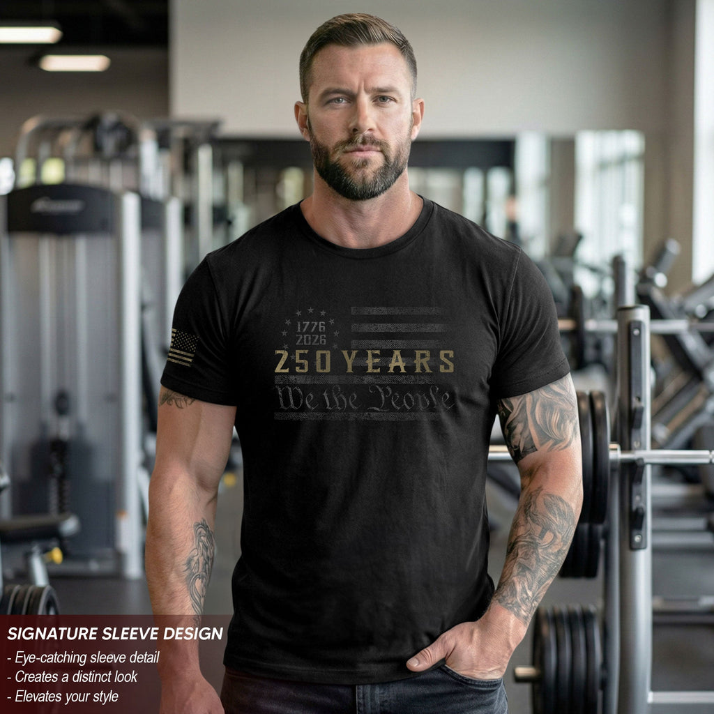 250 Years American Freedom T-Shirt – Minimal USA Flag 1776–2026 Tee